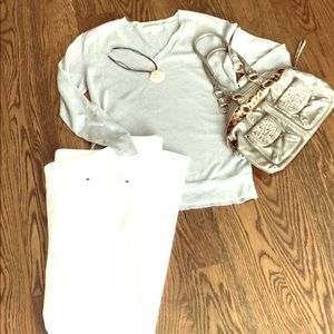 Michael kors lightweight v neck sparkle sweater